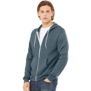 Sweat à capuche unisexe Bella Canvas en molleton mélangé, coupe-vent, écologique, avec fermeture éclair intégrale, couleur sable - Product Image 5