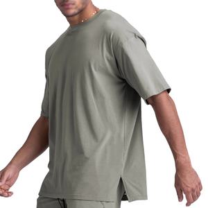 Camiseta Deportiva Ajustada al Cuerpo para Hombre, de Algodón y Elastano, Talla Grande, para Gimnasio, Verano, Lisa, para Entrenamiento - Product Image 2