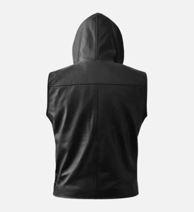 Men's Cowhide Leather <b>Waistcoat</b> Plus Size Fashionable Sleeveless Motorbike Vest Breathable Winter OEM Supply - Product Image 2