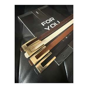 Designer <b>Gold</b> Buckle Thin Women's <b>Belt</b>, Jacket <b>Belt</b>, Shirt <b>Belt</b>, <b>Dress</b> <b>Belt</b> - Black-Tan-Beige-Brown - Product Image 2