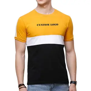 Hot Sale New Customized High Quality 100% Cotton Casual Stripe Men's T-Shirts Custom Printing Men T Shirt For Summer