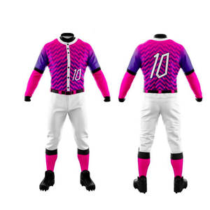 Venta al por mayor de calidad superior personalizado sublimación transpirable botón Jerseys Softball conjunto uniforme personalizado béisbol Jerseys para adultos - Product Image 3