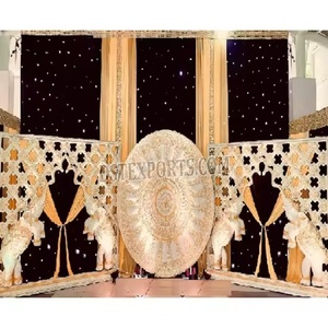 Hathi Design Fiber Back <b>Screen</b> <b>Panel</b> for Weddings Modern Majestic Elephant Frames for Weddings South Indian Style Wedding Stage - Product Image 1