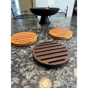 Handcrafted Hardwood Circular Trivet With Cooling Slots Wooden Heat Resistant Kitchen Hot Plate Holder - Product Image 5