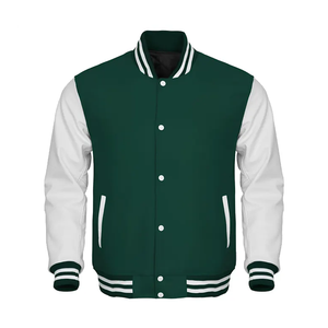 Dernière veste universitaire pour homme de qualité supérieure avec logo personnalisé, col montant, teinture unie, respirante et coupe-vent, veste d'hiver - Product Image 1