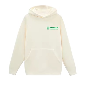 Sweats à capuche surdimensionnés personnalisés de couleur unie lourde 80% coton 20% polyester lavé à l'acide avec cordon de serrage - Product Image 2
