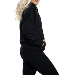 เสื้อฮู้ดทรงหลวมลำลองสำหรับผู้หญิงมีกระเป๋าขนาดใหญ่เปิดไหล่แขนยาวสีพื้นสำหรับ2026ฤดูใบไม้ผลิฤดูหนาว - Product Image 2