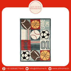 Alfombra de área de lana con mechones a mano azul claro moderna Patrón geométrico antideslizante para mascotas Diversión y estilo sin fin - Product Image 6