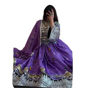 Robes afghanes Kuchi modernes à lacets dans le dos pour femmes, 100% tissu de haute qualité, pour mariage et soirée, longueur genou - Product Image 5