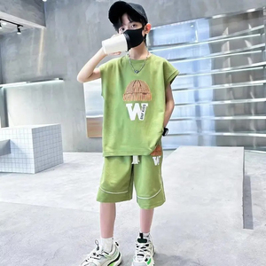 Costume d'été pour garçons T-shirt décontracté mince Short ample Ensemble d'été pour garçons Livraison rapide Vente en gros - Product Image 6