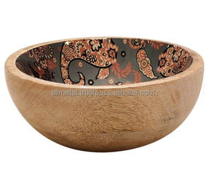 Cuenco de madera esmaltado con mango personalizable, utensilios de cocina ecológicos para uso multiusos para fiestas, ¡de alta calidad! - Product Image 1