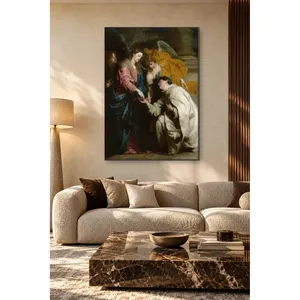 Impression sur toile de Fida Van Dyck : Vierge Marie et moine agenouillé - Product Image 3