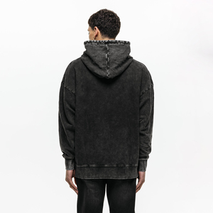 Sweat à capuche surdimensionné en coton de haute qualité pour homme, délavé à la pierre, résistant, brodé, imprimé en 3D personnalisé, en polaire, appliqué pour l'hiver - Product Image 2