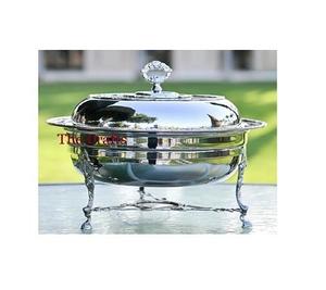 Plat de service en acier inoxydable au design classique avec support en fil de fer, qualité supérieure - Product Image 4