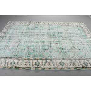 พรมขนาด 6.1x9.1 ฟุต, พรมตุรกีโบราณขนาดใหญ่, พรมขนสัตว์สีน้ำเงิน - Product Image 2