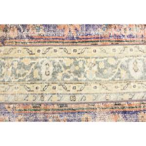 Alfombra de lana turca Vintage de 2,6x2,5 pies, azul y Beige, clásica, área grande, rectángulo, patrón abstracto, patrón de pasillo, Alfombra de habitación de látex - Product Image 5