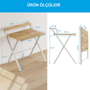 Modern European Style Convertible PC Study <b>Desk</b> Multi-Purpose Modular <b>Foldable</b> Wood Panel for Home <b>Office</b> Living Room Furniture - Product Image 6