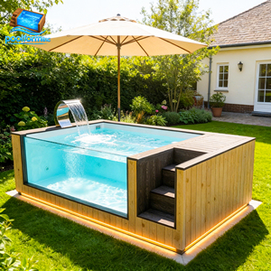 Fiberglass Above Ground Swimming Pool Outdoor Prefabricated Container Pool Semi Inground Pool Customizable for Garden - Product Image 4