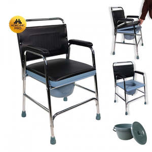 เก้าอี้ mobiclinic velero commode พร้อมฝาปิดกันลื่นและที่พักแขนอุปกรณ์บำบัดพร้อมฝาปิด - Product Image 1