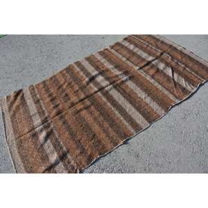 Rustic <b>Brown</b> Beige 3.7 X 7.3ft Handmade <b>Wool</b> Rug Vintage Turkish Large Area Rectangle Hallway Pattern New Latex for Rooms - Product Image 4