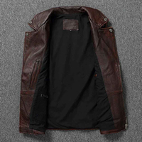 Gilet de moto en cuir véritable à capuche zippé coupe-vent pour homme, design personnalisé de haute qualité, collection hiver 2026, pour usage décontracté