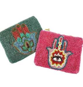 <b>Cuteness</b> Choice Embroidery CASH MONEY Beaded Multi Color Coin <b>Purse</b> With Trendy Handmade Statement Look By Hiba Enterprises - Product Image 3
