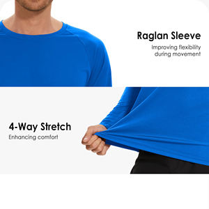เสื้อแรชการ์ดแขนยาวผู้ชาย ยืดหยุ่น สวมใส่สบาย น้ำหนักเบา สำหรับเล่นกีฬาและป้องกันแสงแดด - Product Image 4