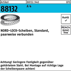 Arandelas Nord-Lock R 88132 Encoladas NL 24 SS a 4, Paquete de 100 Unidades - Product Image 1