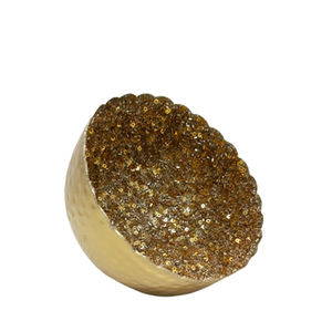 Handmade round Votive <b>Candle</b> <b>Holder</b> Iron and Beads Gold Color <b>Tealight</b> Candleholder for Party Decoration Embossed Metal Style - Product Image 5