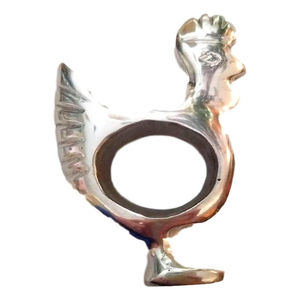 Vente en gros en stock ronds de serviette de décoration ronds en métal argenté avec boucle sur mesure lot de 2 pour accessoires de table de mariage - Product Image 5