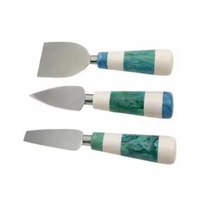 Modern <b>Table</b> Stainless Steel Cheese Server Set with <b>Resin</b> Handle Accessory - Product Image 5