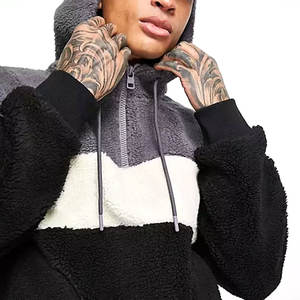 Wholesale High Quality <b>Men's</b> <b>Sherpa</b> Fleece <b>Hoodies</b> New Style Casual Winter Design Solid Pattern Plain Dyed Street Wear Hooded - Product Image 3