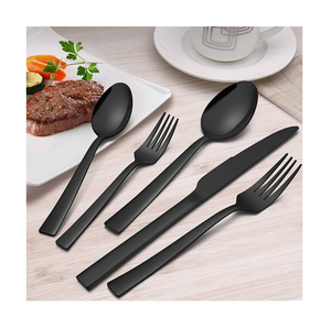 Cuillère en acier inoxydable poli noir mat artisanat le plus vendu artisanat moderne artisanat ensemble de cuillères à dessert - Product Image 5