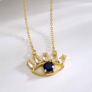 Collar con Colgante de Ojo de Diablo Chapado en <span class=keywords><strong>Oro</strong></span> de Alta Calidad, Joyerí<span class=keywords><strong>a</strong></span> de Moda con Circonita, Regalo de Boda o Compromiso para Mujer - Product Image 2