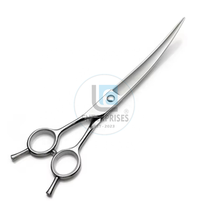 Ciseaux de toilettage pour animaux de compagnie OEM de luxe, 7 pouces, en acier inoxydable courbé, poignées haute confort, utilisation sûre, précise et facile pour chiens et chats - Product Image 2