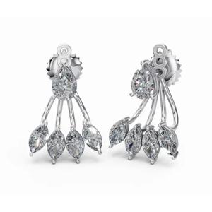 Boucles d'oreilles exclusives en or 14 carats, forme marquise et poire, bijoux de créateur, vente en gros, fournisseur OEM - Product Image 4