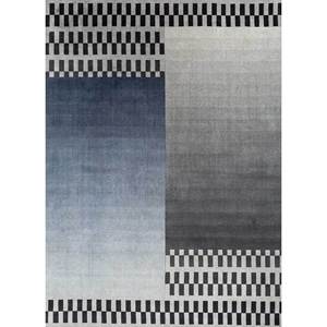 <b>Jean</b> Grey Black Hand Loom Wool Rugs Classic Geometric Jacquard Design 10mm Rectangle Hallway Room Bedside Rugs for Teens Hwl-120 - Product Image 1