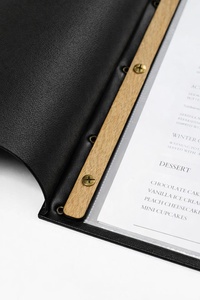 Carpeta de Menú de Cuero PU Marrón para Restaurante, Cafetería, Bar - Product Image 2