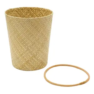 Низкая цена, Лидер продаж, Круглый бамбуковый контейнер для отходов для гостиниц с нейлоном, готовый к отправке, сделано в вьетнаме