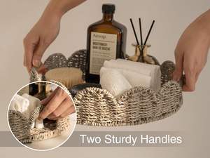 ถาดเสิร์ฟทรงหยักทำจากผักตบชวาสานมือจากเวียดนาม เป็นมิตรกับสิ่งแวดล้อม เกรดเชิงพาณิชย์ สำหรับตกแต่ง ขายส่งโดยคิง - Product Image 3