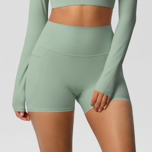 Ropa de Yoga, pantalones cortos sin costuras para mujer, conjuntos de entrenamiento para gimnasio, pantalones cortos de motorista con cintura elástica, ropa atlética, pantalones cortos de cintura alta para mujer - Product Image 5