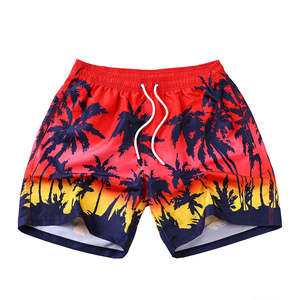 Short de bain sportif grande taille pour hommes 100% short de plage en maille de polyester imprimé floral sublimé avec cordon de serrage hawaïen vente en gros personnalisé - Product Image 2