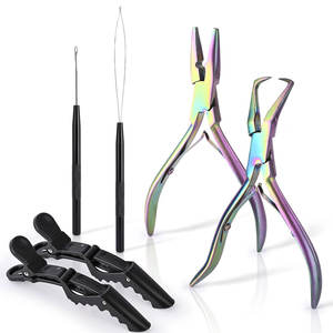 Kit de pinces professionnelles pour extensions de cheveux à micro-perles, conçu pour un travail d'extension de cheveux précis et rapide - Product Image 1
