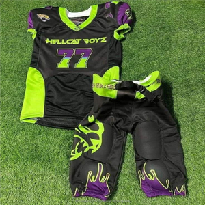 Uniformes de football américain sur mesure, taille XL, haute qualité, respirants, en polyester, antibactériens, séchage rapide, logo personnalisé - Product Image 5