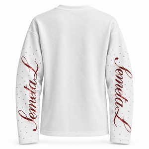Custom Mens Waffle Thermal <b>Long</b> <b>Sleeve</b> Shirt <b>White</b> Graphic Print Rhinestone Streetwear Tops Wholesale Clothing Manufacturer Bulk - Product Image 4