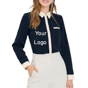 Chemise formelle d'été pour femmes Logo personnalisé Manches courtes Bouton 2 pièces BD - Product Image 1