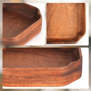 Bandeja de madera para servir en forma única para té, café y aperitivos, elegante bandeja hecha a mano para cocina, mesa de comedor y decoración del hogar - Product Image 2