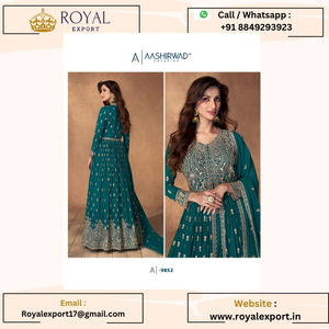 เปิดตัวชุดสูทสวย Georgette Santoon คอลเลกชันสูทชาวปากีสถานอินเดีย มีจําหน่ายในราคาขายส่งสุราษฎร์อินเดีย - Product Image 4