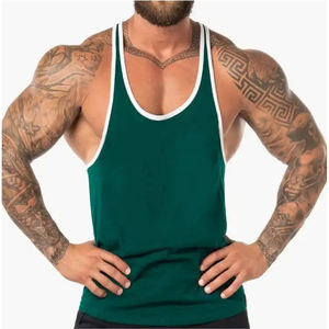 Venta al por mayor de moda de los hombres Tanktop logotipo personalizado de los hombres O cuello culturismo Tank Tops Fitness Plain Gym Tanktop - Product Image 2