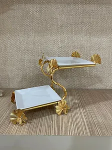 Soporte de pastel de hierro redondo de metal de gran tamaño moderno y plato para hoteles y restaurantes - Product Image 3